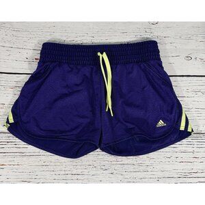 Adidas Mesh Running Shorts Wide Waist Training Purple Neon Green Size Medium